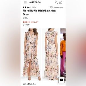 Eliza J - Floral Ruffle High Low Dress